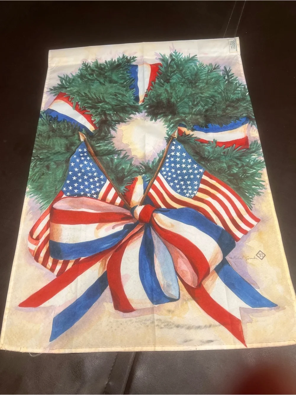 Toland Patriotic Christmas Wreathe USA American Garden House Flag 24X35